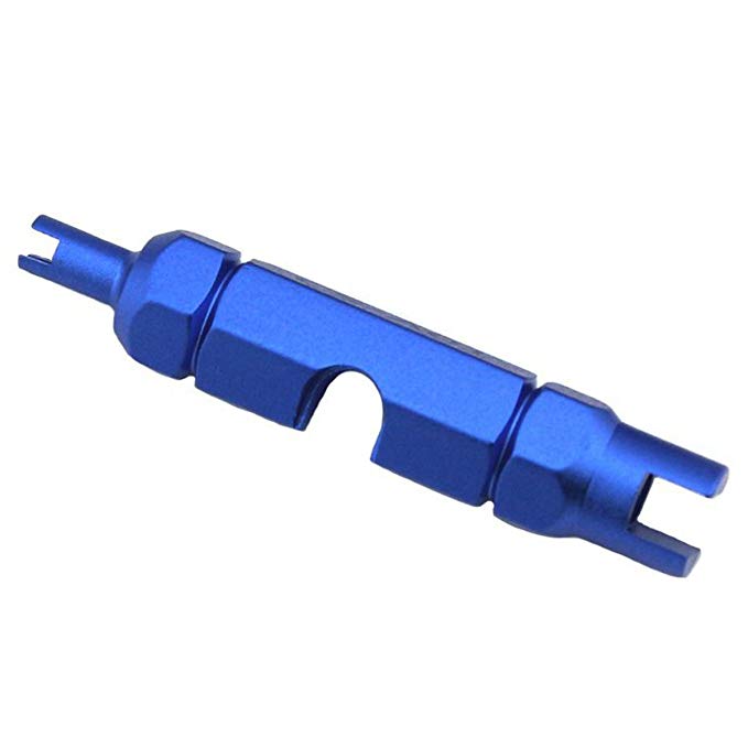HanKer Valve Core Remover Tool for Presta & Schrader Tubeless Cycling Tires 5mm Wrench Flats(Blue)