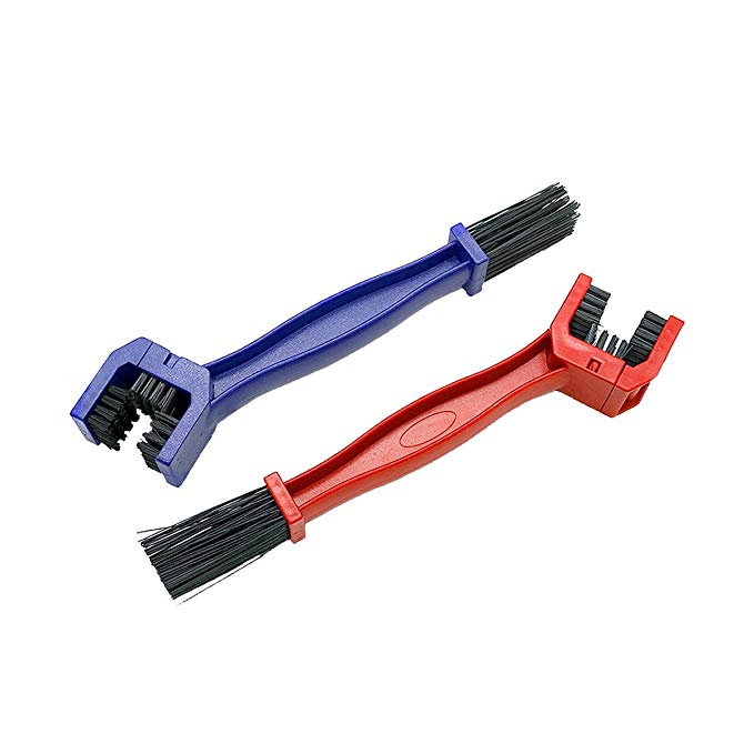 HUELE Bike or Motorcycle Chain Washer, Cleaning Brush 2 Pcs (Color，Blue and Red)