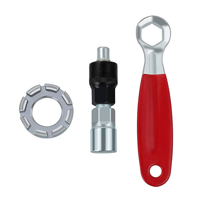 AUTOUTLET Universal Bicycle Crank Remover Puller Tool & Bicycle Wheel Spanner Spoke Wrench Adjuster Handle Repair Tool for Bicycle Cycling Mountain Bike