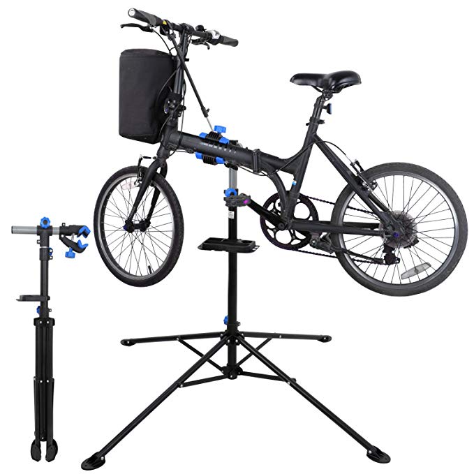 ZENY Pro Mechanic Bike Repair Stand 360 Degree Rotate Adjustable Height Bicycle Maintenance Rack Workstand with Tool Tray, Telescopic Arm Cycle