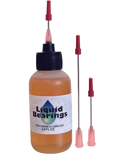 Large 2 oz. Liquid Bearings with XL needle, BEST 100%-synthetic oil for Bicycles, Provides Superior Lubrication, Also Inhibits Corrosion