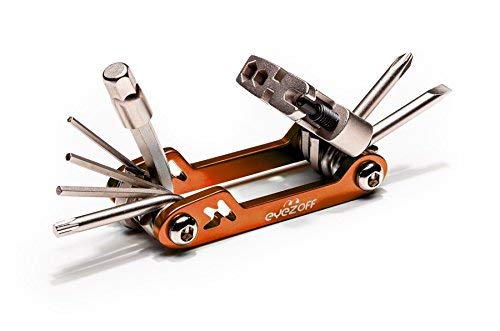 EyezOff Folding Bicycle Multi Tool with 18 Functions (Orange/Silver)