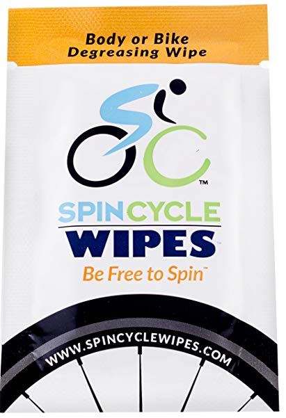 Spin Cycle Degreaser and Cleaning Bicycle Wipes, Safe for Bike and on Skin, Individually Packaged, 5 Count
